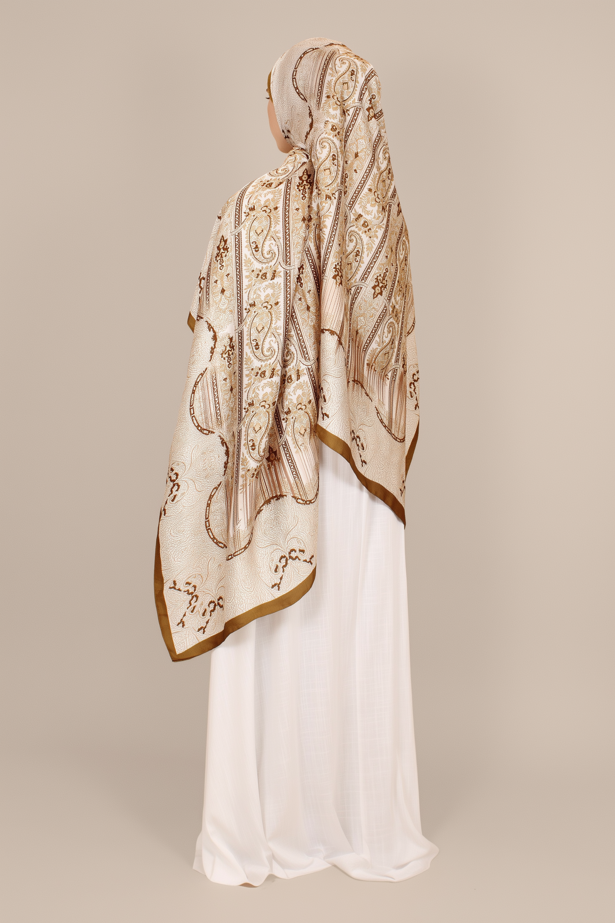 Oriental Silky Hijab ا Soft Beige