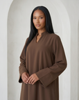 Nora Abaya Dress ا Chestnut Brown