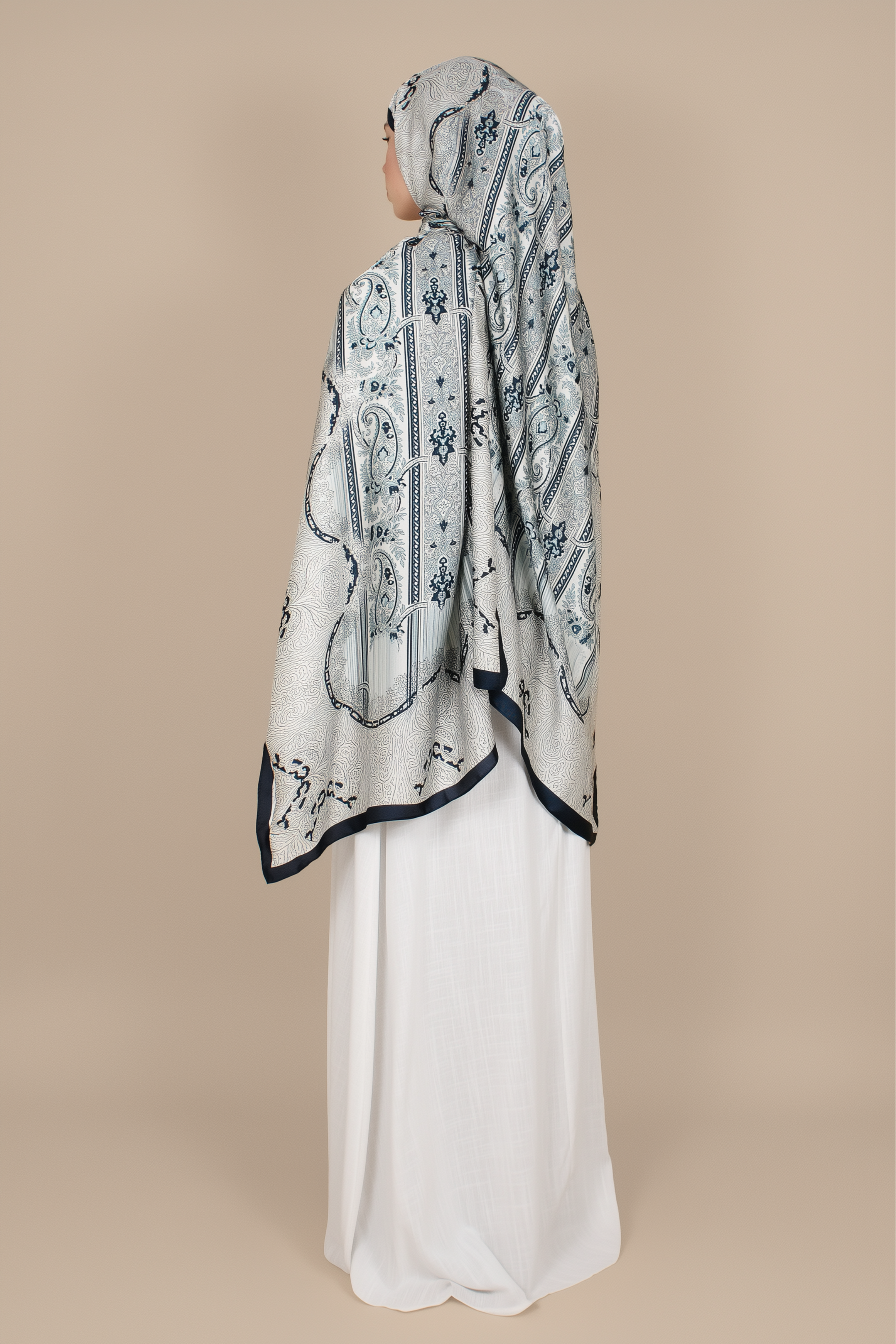 Oriental Silky Hijab ا Soft Blue