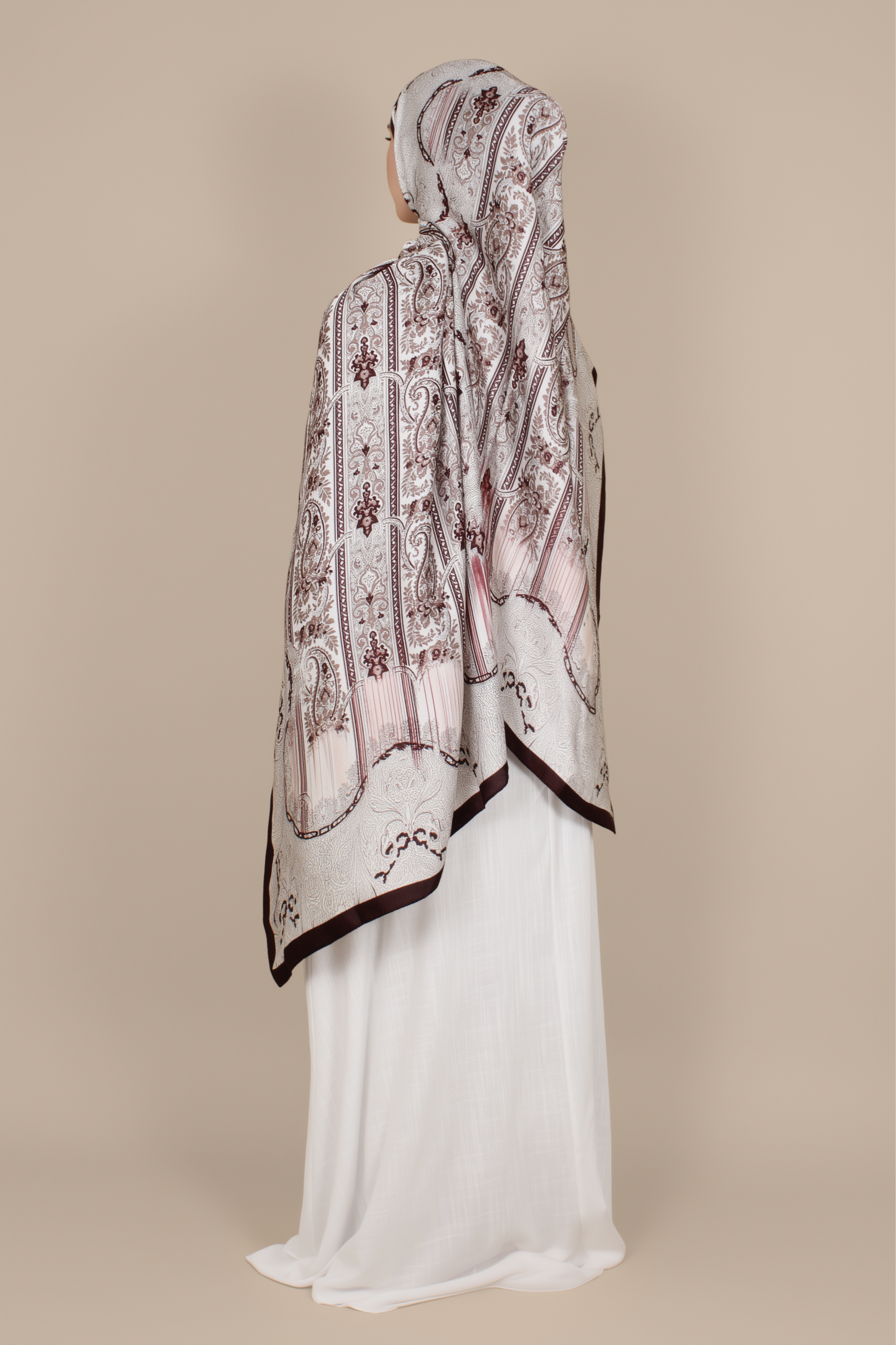 Oriental Silky Hijab ا Soft Burgundy