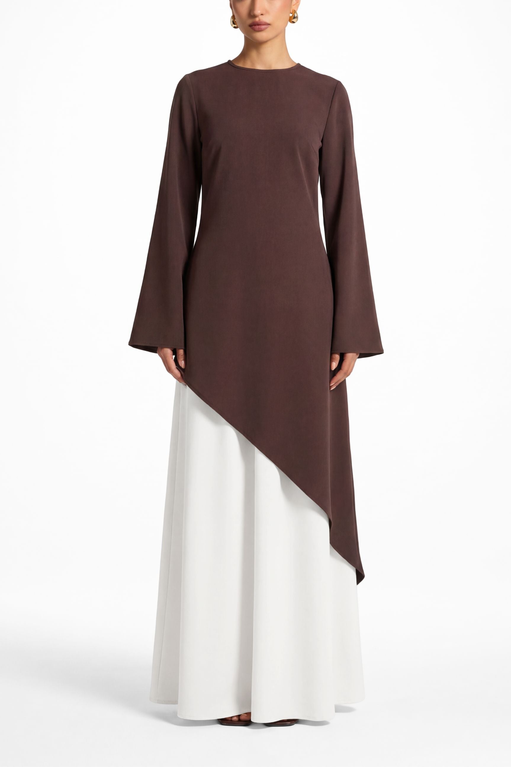 Olivia Two piece Brown and White – Modest Ones
