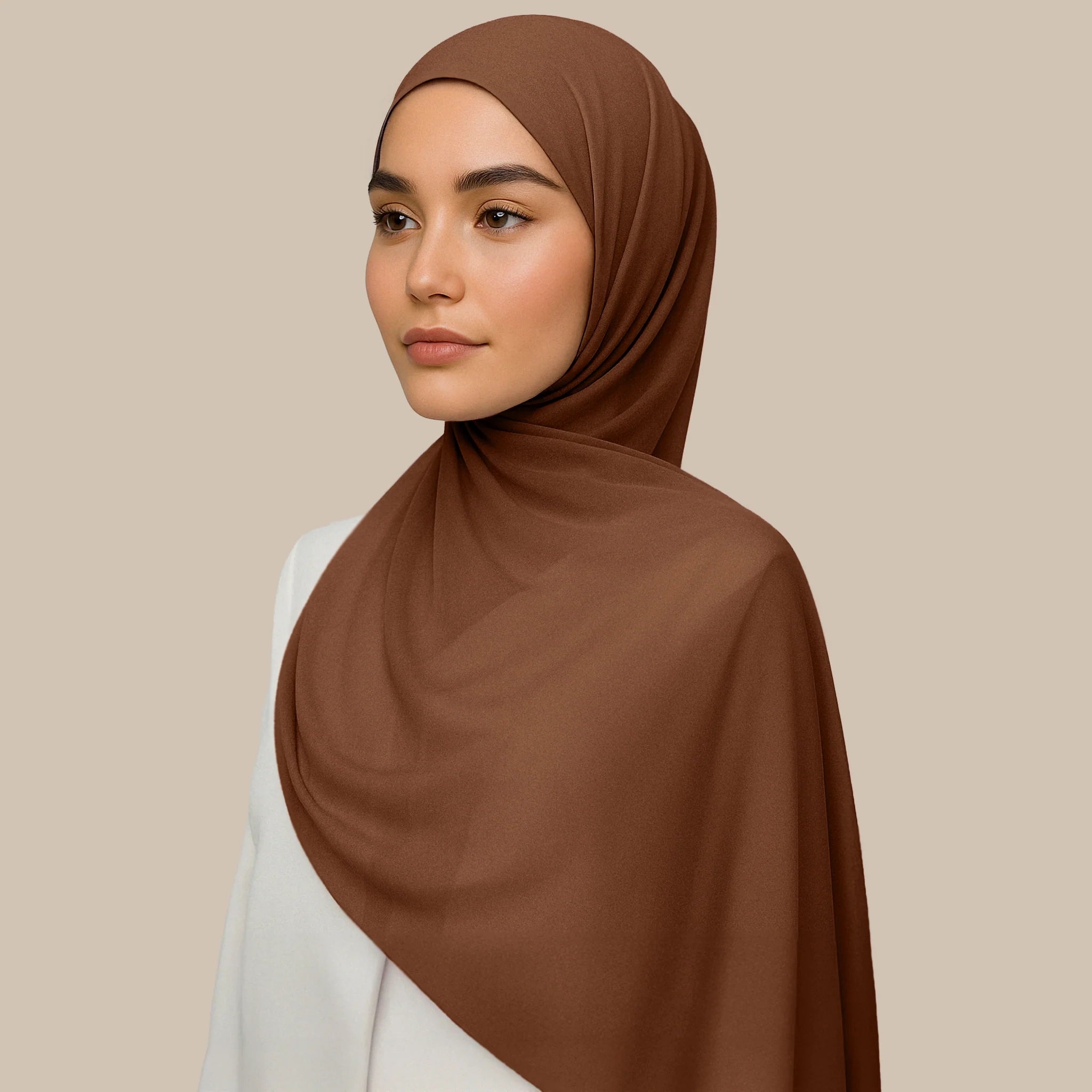 Dahliya Chiffon Hijab ₪ Terracotta Clay