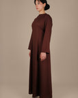 Elanor Linnen Cotton Dress ا Chestnut Brown
