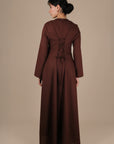 Elanor Linnen Cotton Dress ا Chestnut Brown