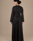 Elanor Linnen Cotton Dress ا Pure Black