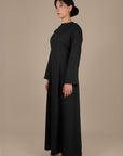 Elanor Linnen Cotton Dress ا Pure Black