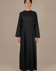 Elanor Linnen Cotton Dress ا Pure Black