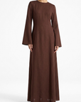 Elanor Linnen Dress ا Chestnut Brown