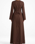 Elanor Linnen Dress ا Chestnut Brown