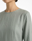 Elanor Linnen Dress ا Soft Mint