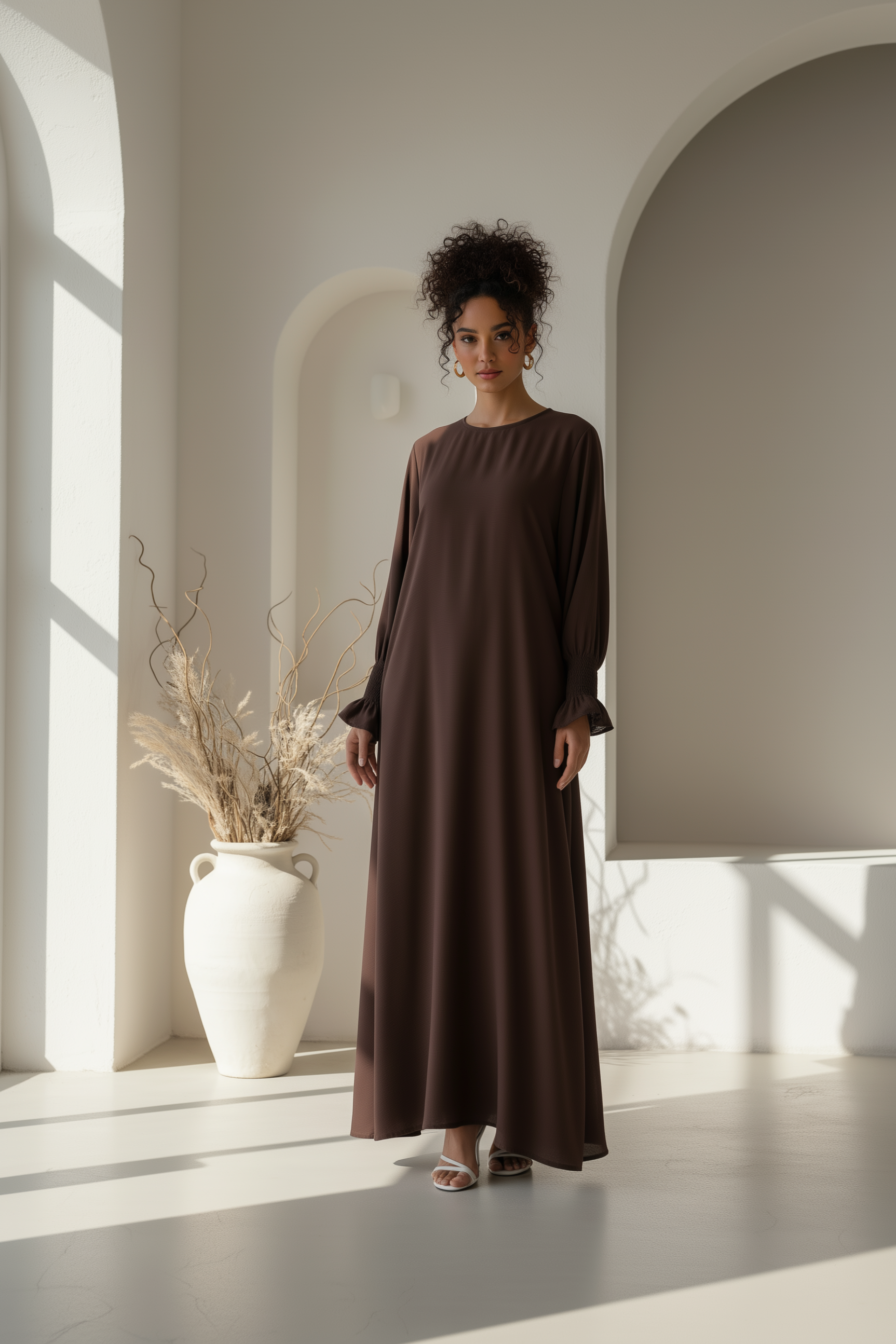 Nerine Essential Abaya ا Chestnut Brown