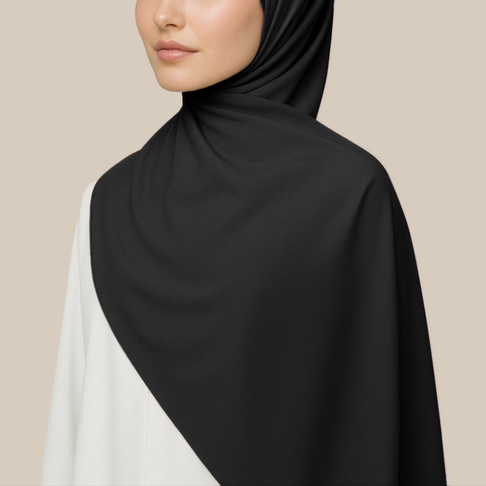 Orchid Opaque Chiffon Hijab ₪ Obsidian Black
