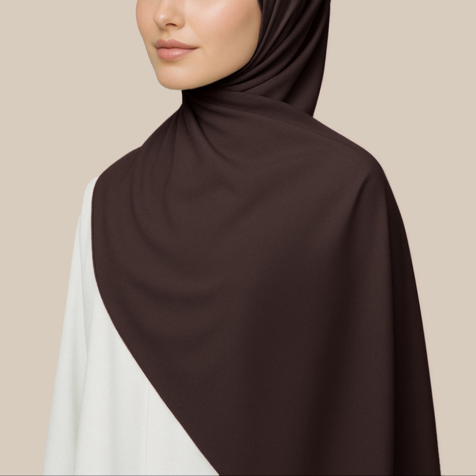 Orchid Opaque Chiffon Hijab ا Walnut Oak