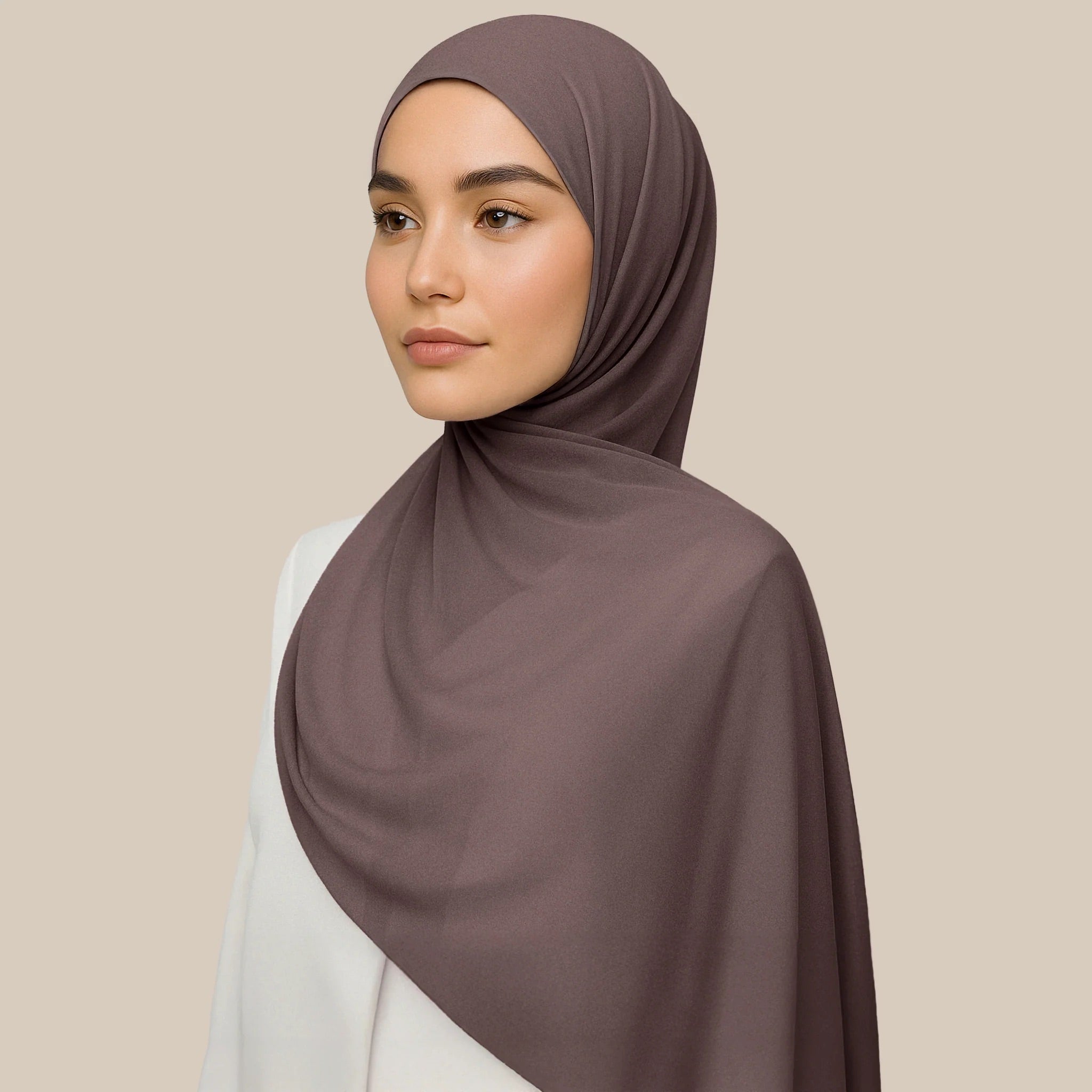 Dahliya Chiffon Hijab ₪ Stone Taupe