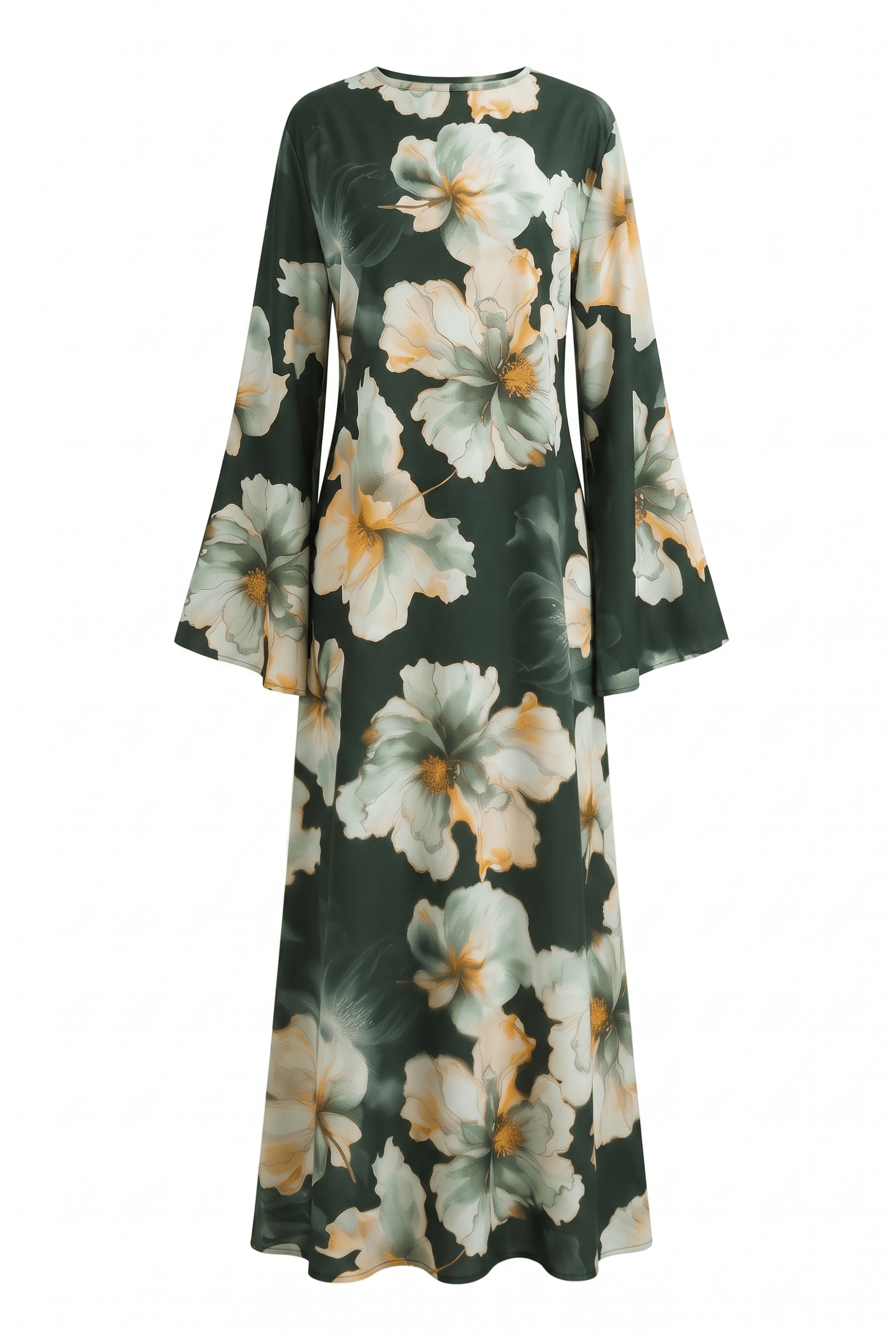 Flora Dress ا Deep Green – Modest Ones