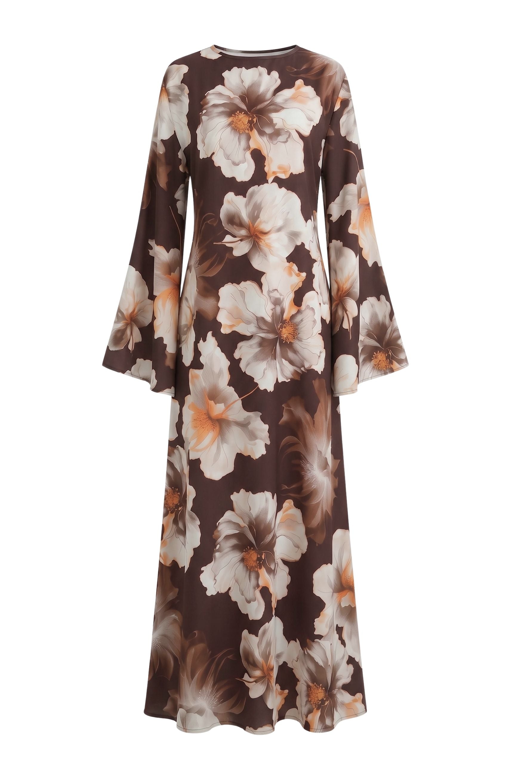 Flora Dress ا Soft Brown – Modest Ones