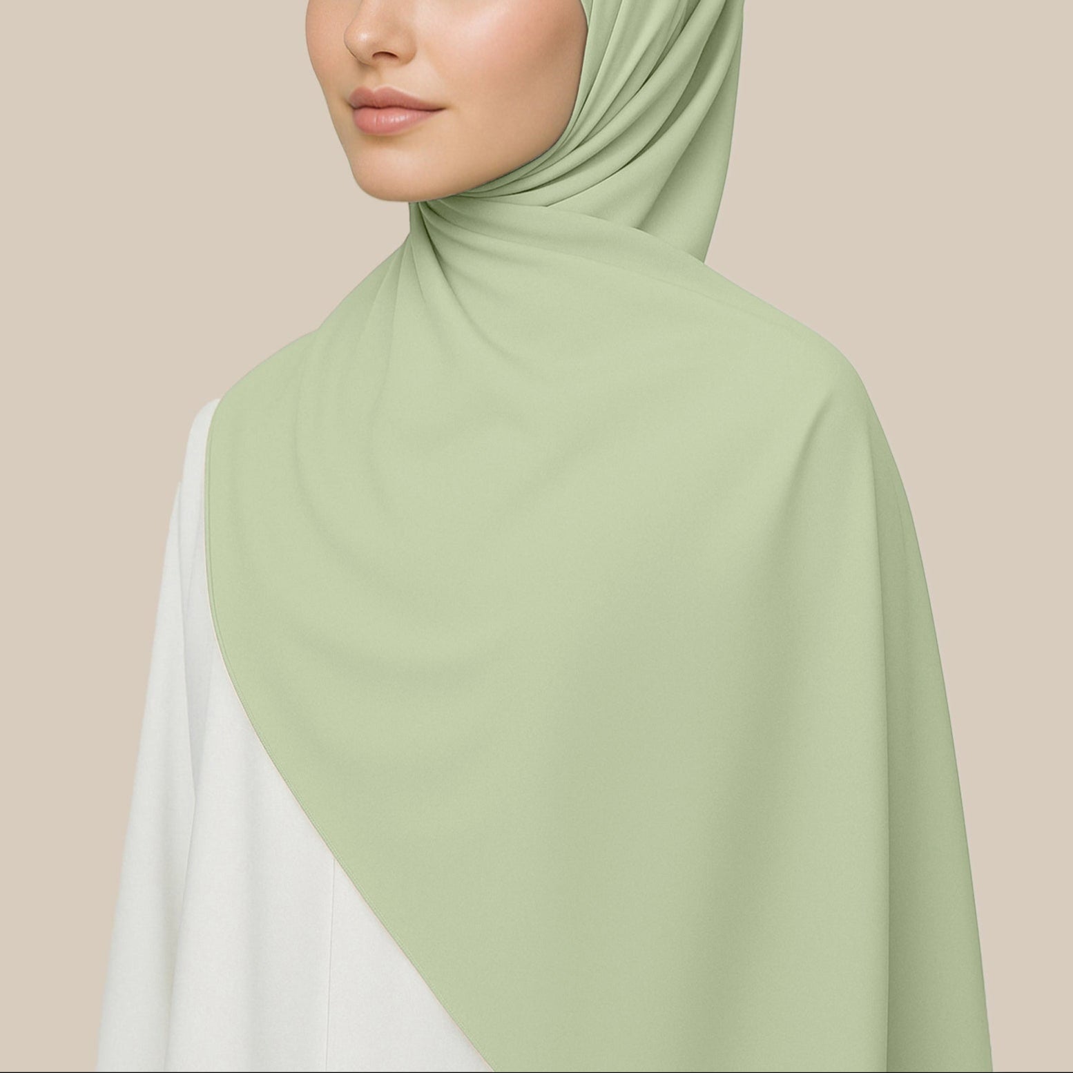 Orchid Opaque Chiffon Hijab ₪ Lemon Green