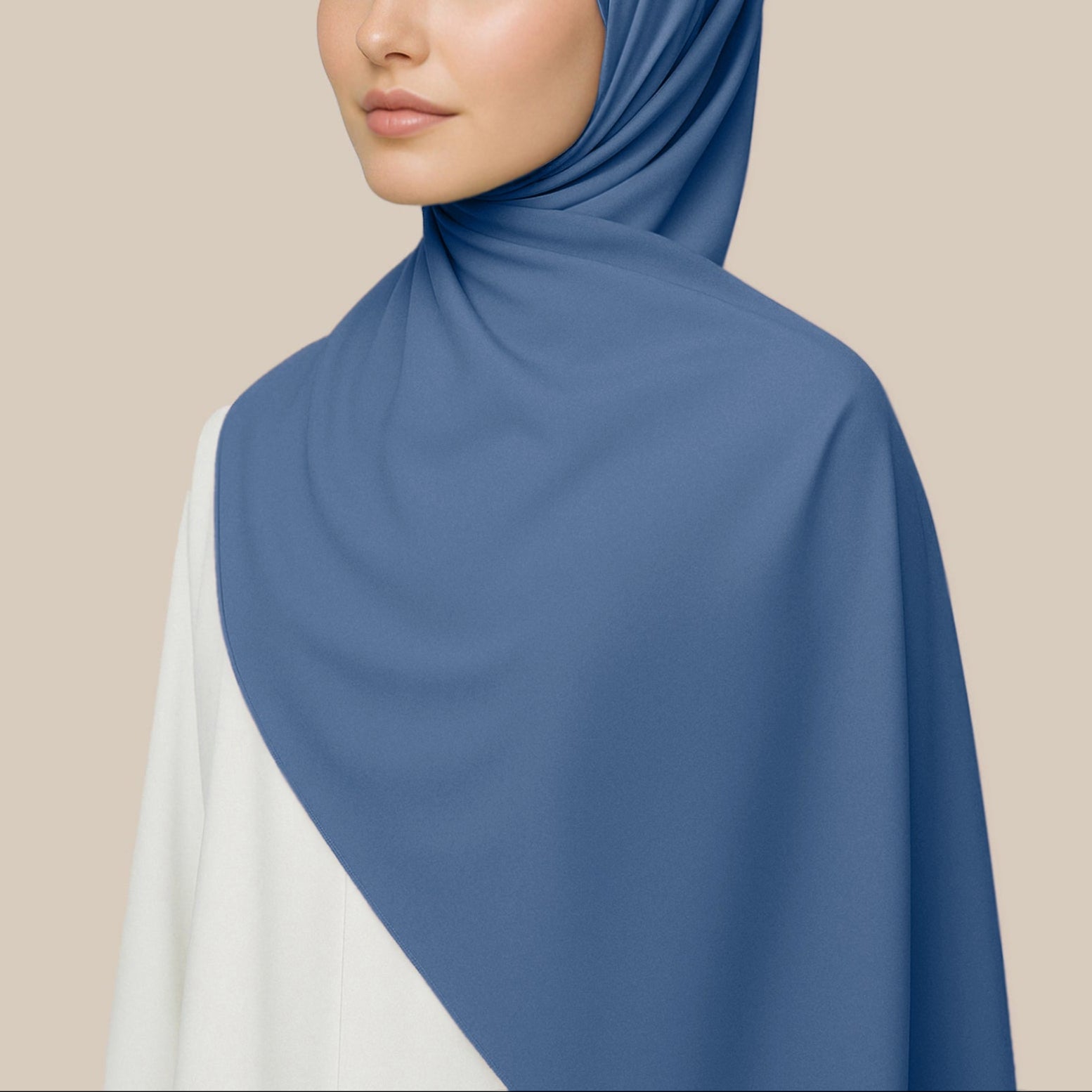 Orchid Opaque Chiffon Hijab ₪ Ocean Blue