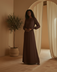 Nerine Essential Abaya ا Chestnut Brown