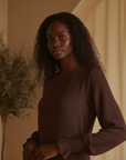 Nerine Essential Abaya ا Chestnut Brown