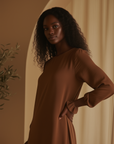 Nerine Essential Abaya ا Chestnut Brown