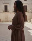 Ivorea Three Piece Abaya ا Chestnut Brown
