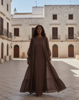 Ivorea Three Piece Abaya ا Chestnut Brown