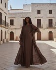 Ivorea Three Piece Abaya ا Chestnut Brown