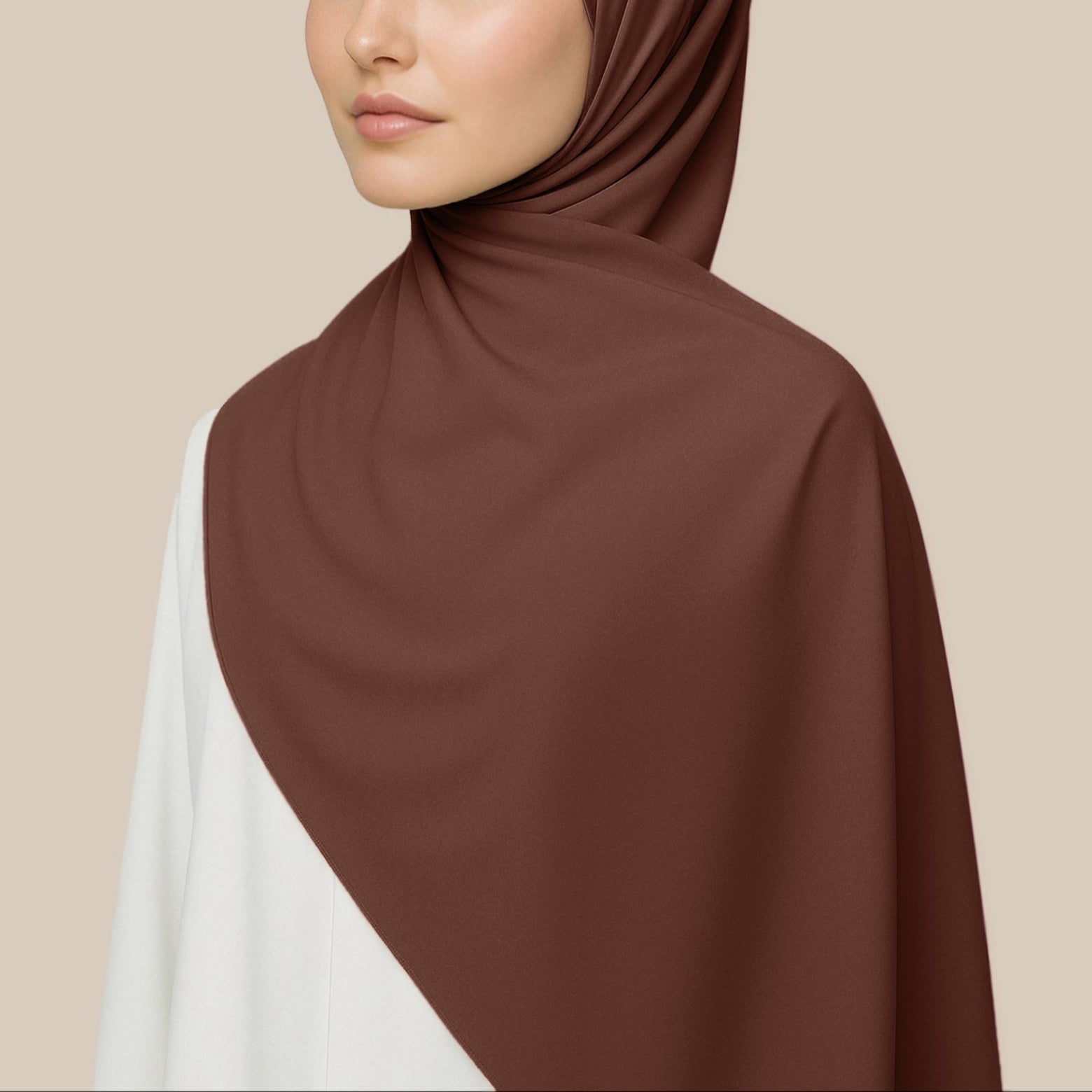 Orchid Opaque Chiffon Hijab ا Cedar Brown