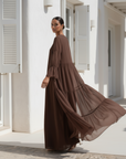 Ivorea Three Piece Abaya ا Chestnut Brown