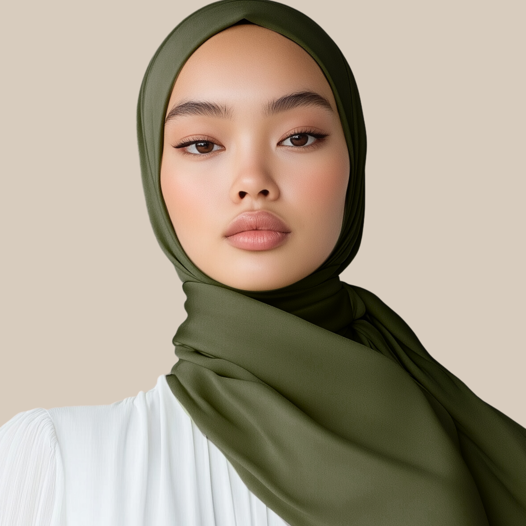 Dahliya Chiffon Hijab ₪ Pale Olive