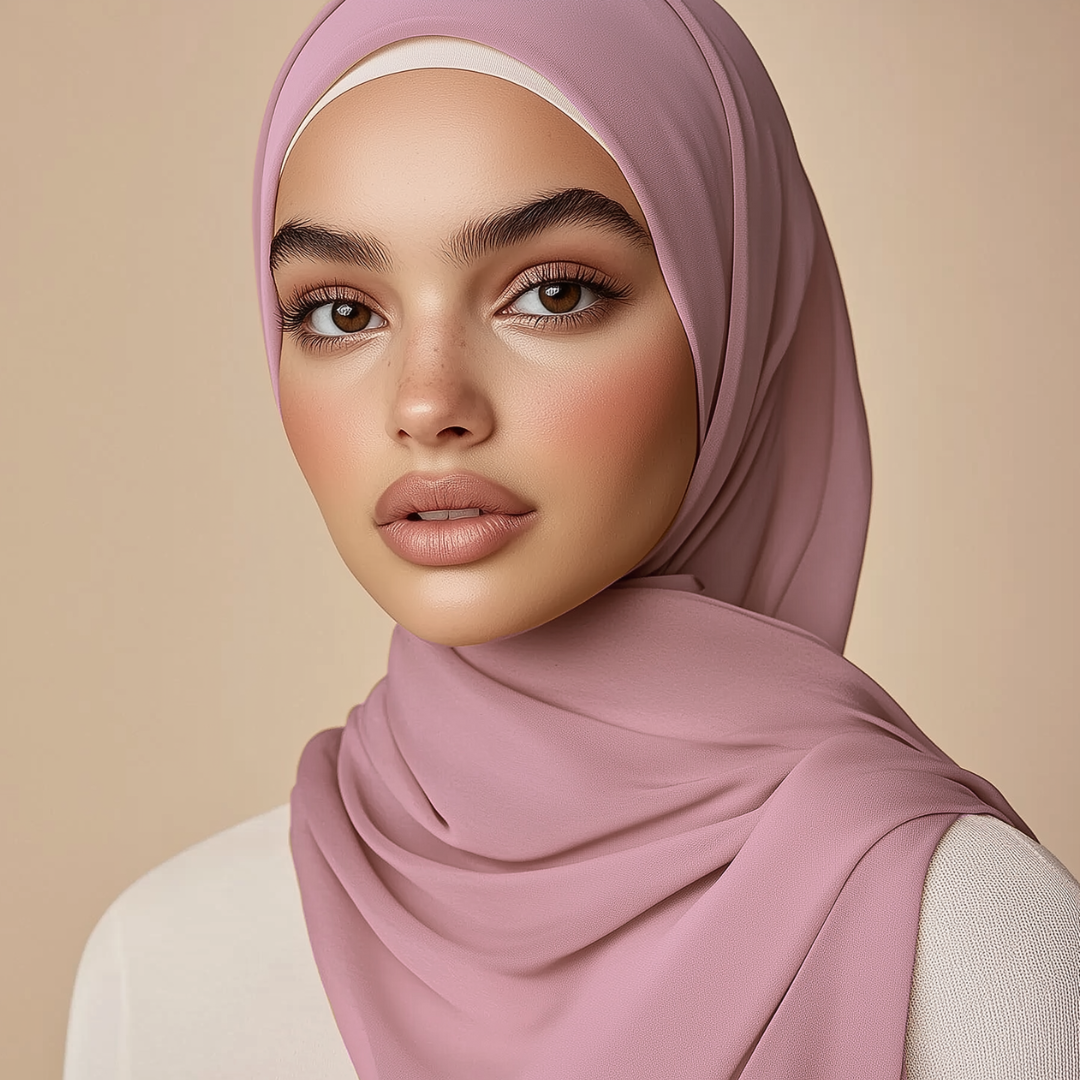 Dahliya Chiffon Hijab ₪ Rose Blush