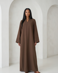 Nora Abaya Dress ا Chestnut Brown