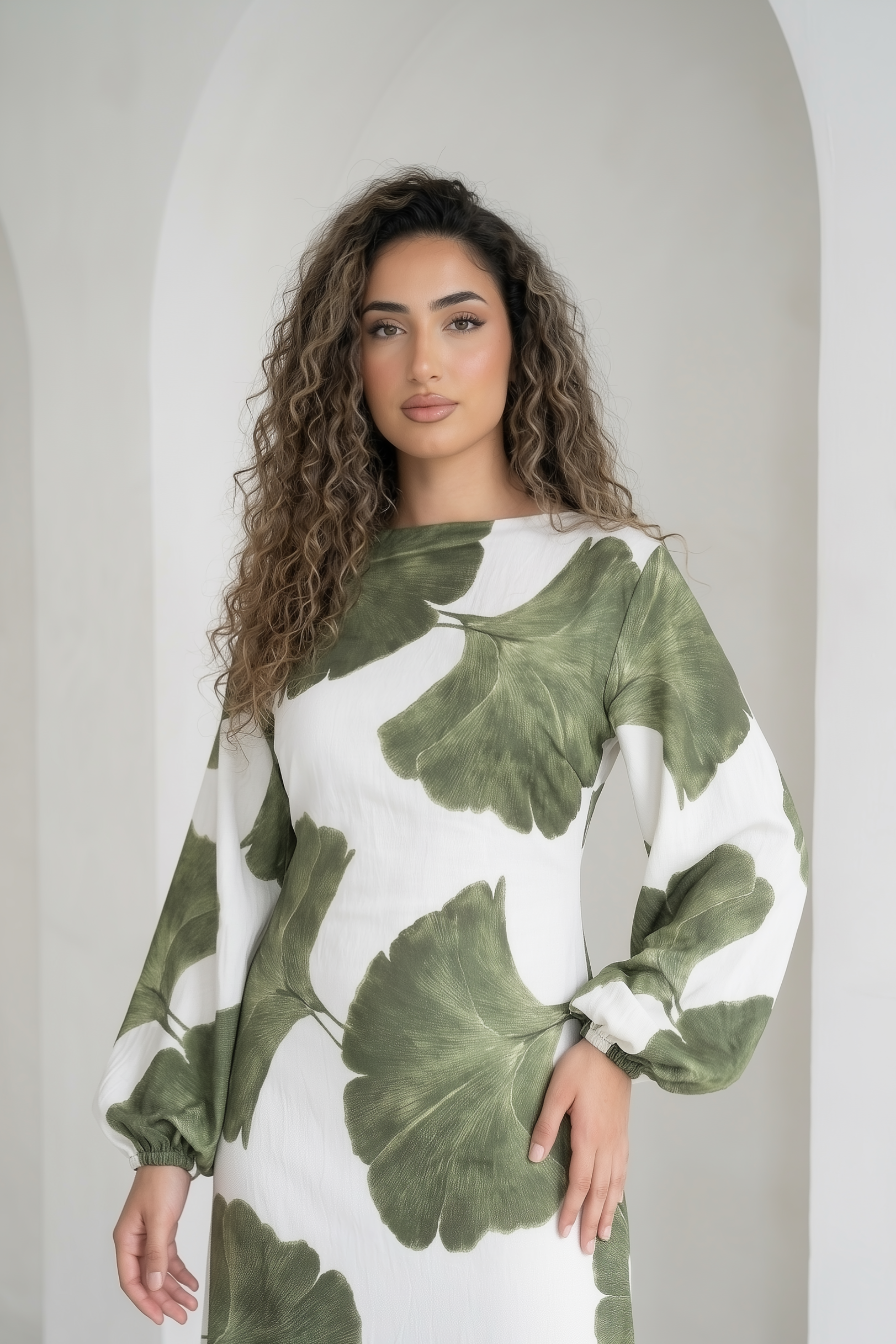 Anna Dress ا Olive green