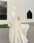 Ivorea abaya 3-piece ا Soft Apricot