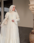 Ivorea abaya 3-piece ا Soft Apricot