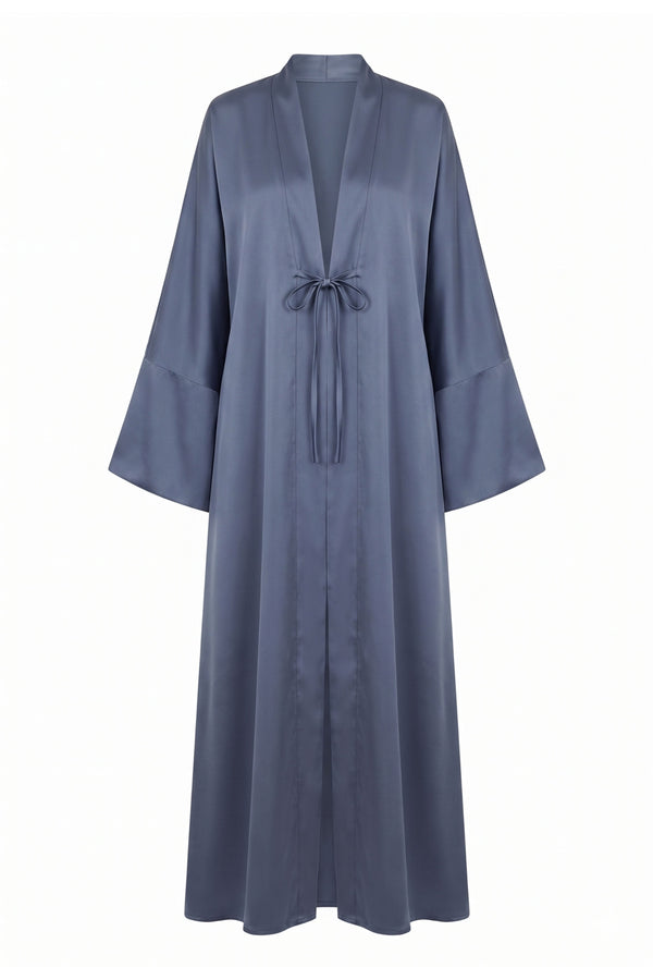 Asya Open Abaya ا Silky Blue