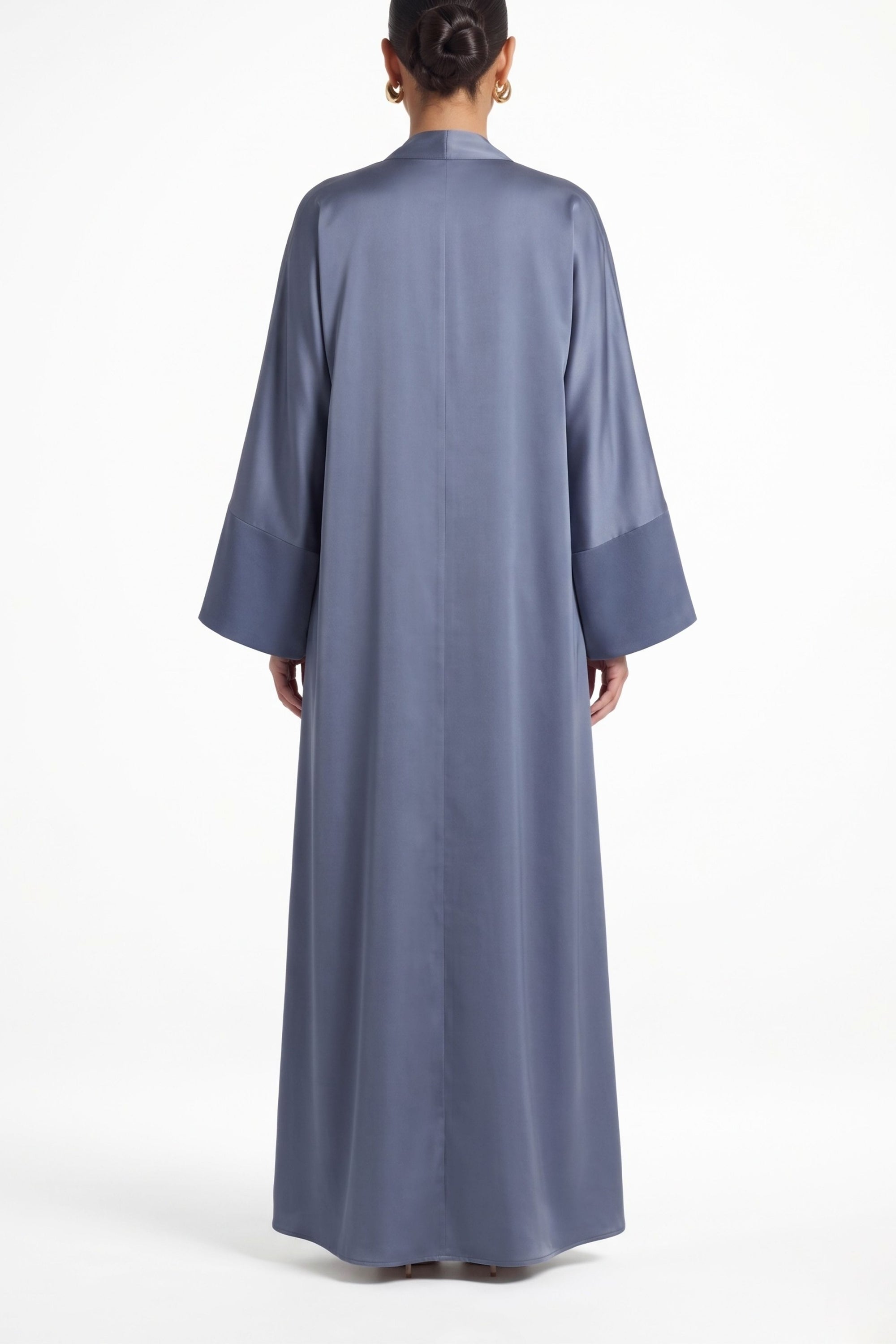 Asya Open Abaya ا Silky Blue