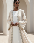 Azelea Open Abaya ا Soft Cream
