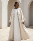 Azelea Open Abaya ا Soft Cream