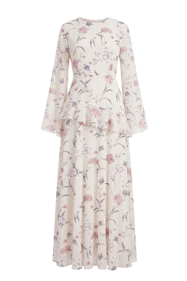 Azelea Dress ا Off White Flowers