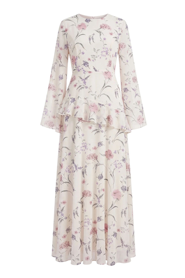 Azelea Dress ا Off White Flowers