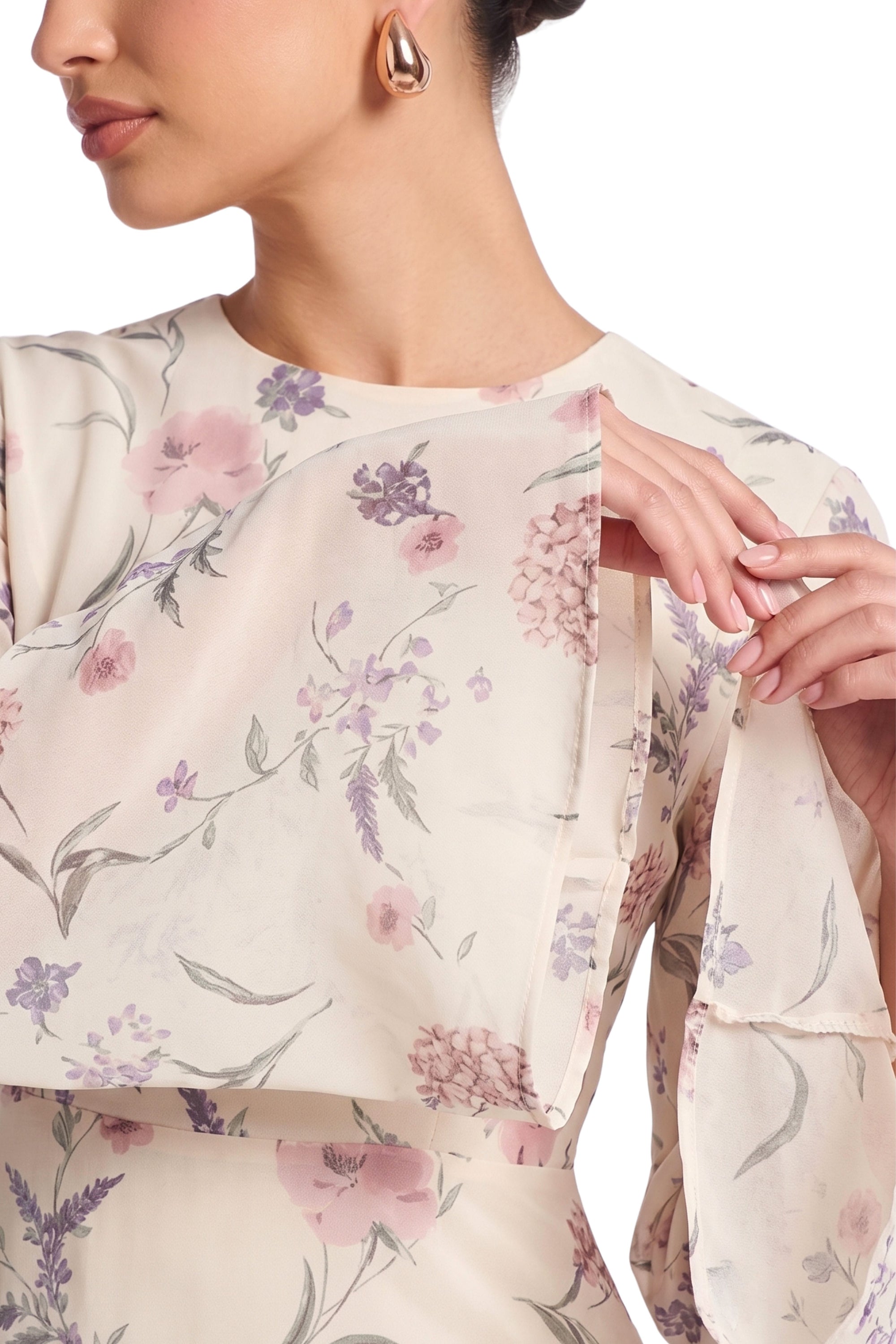 Azelea Dress ا Off White Flowers