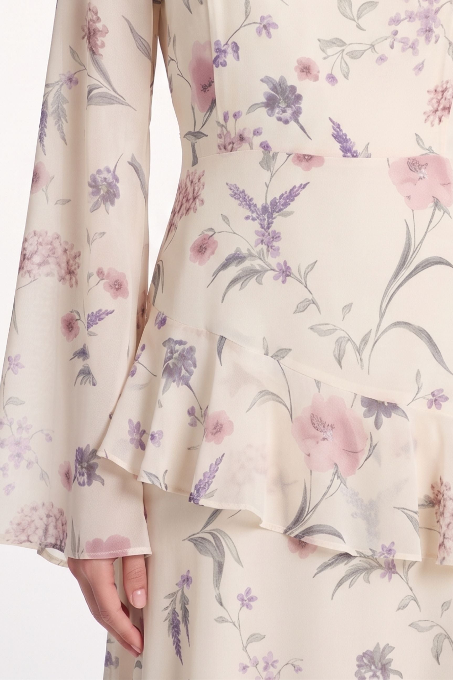 Azelea Dress ا Off White Flowers