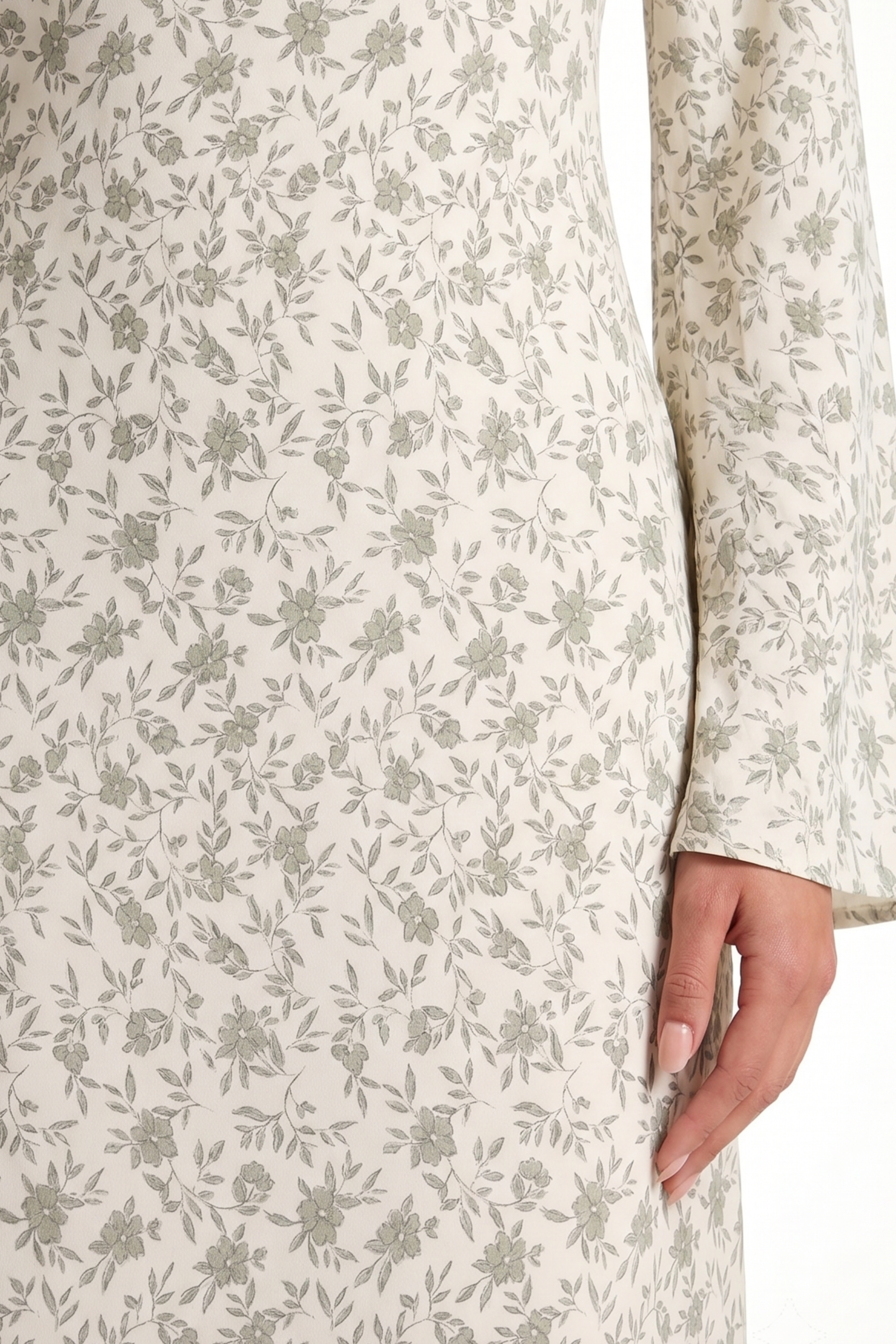 Celine Dress ا Off White-Green