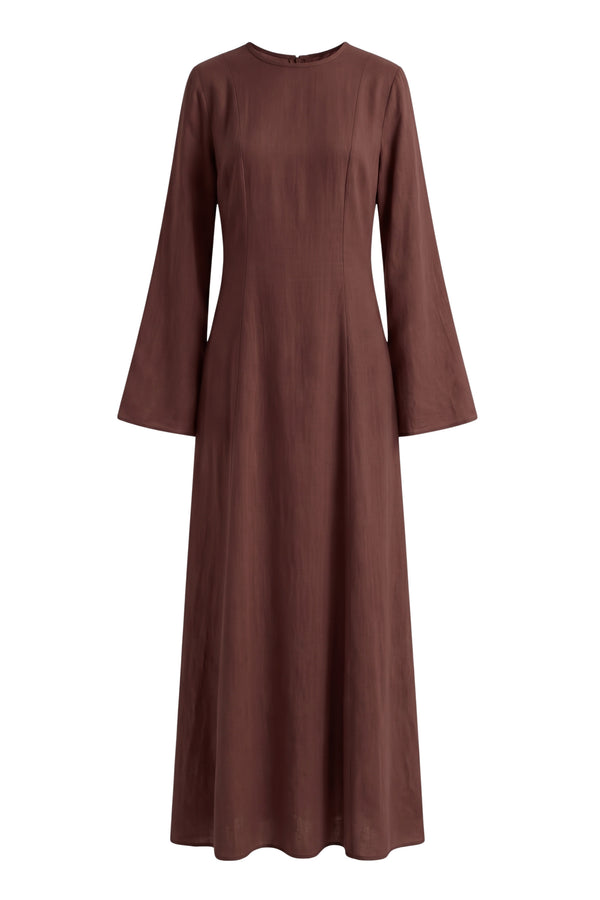 Elanor Dress ا Chestnut Brown