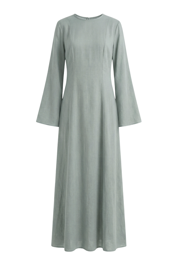 Elanor Linnen Dress ا Soft Mint