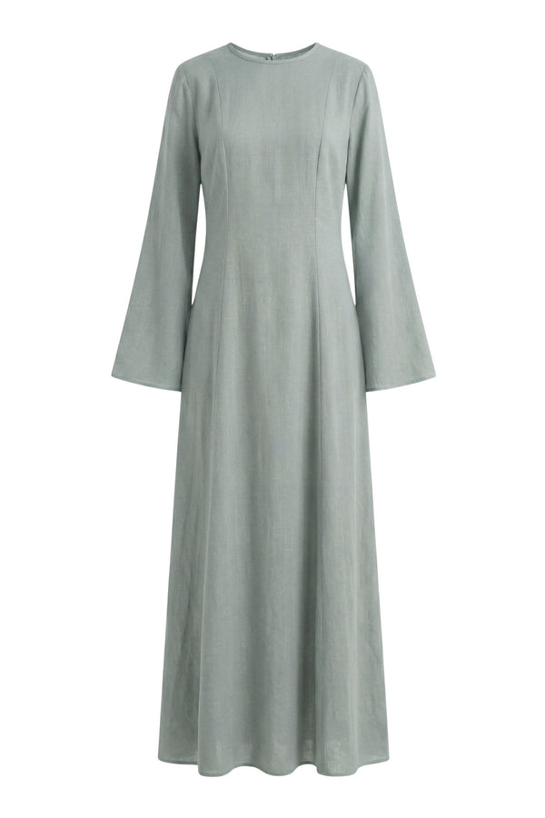 Elanor Linnen Dress ا Soft Mint