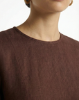 Elanor Linnen Dress ا Chestnut Brown