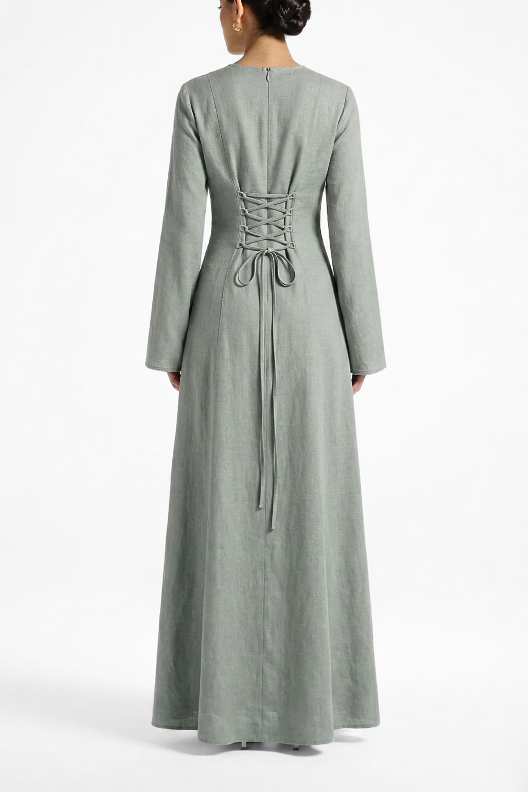 Elanor Linnen Dress ا Soft Mint